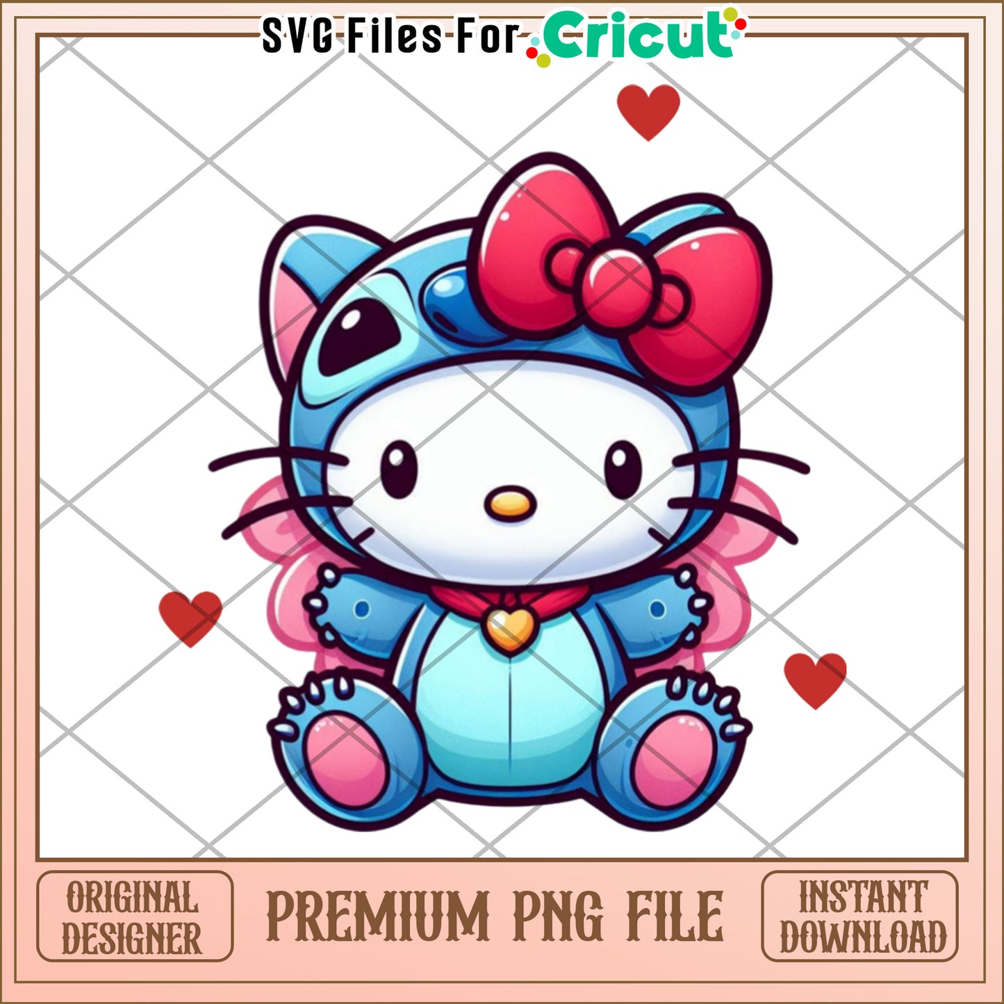 Hello Kitty Stitch PNG Cricut File