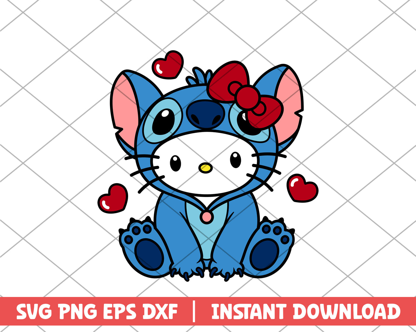 Hello Kitty Stitch svg