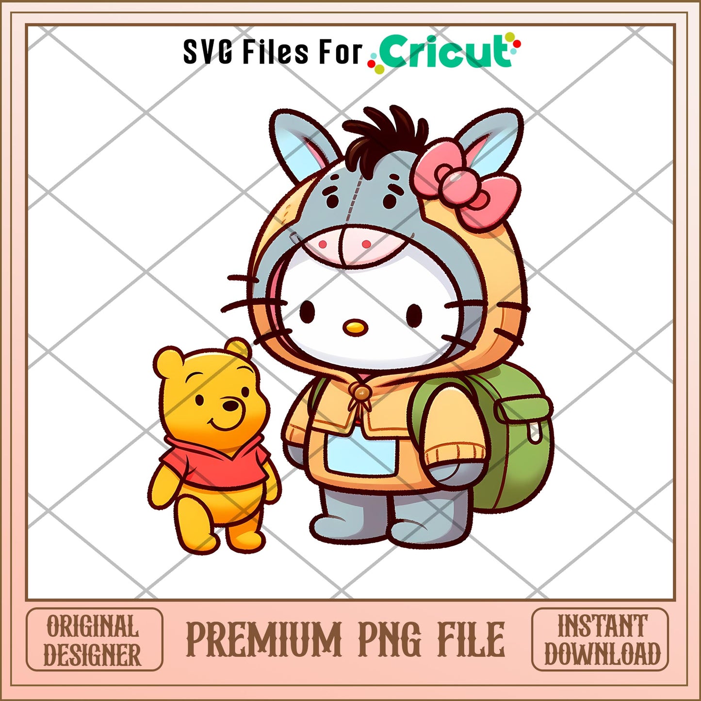 Hello Kitty X Winnie The Pooh png, Winnie The Pooh characters png, Digital Download