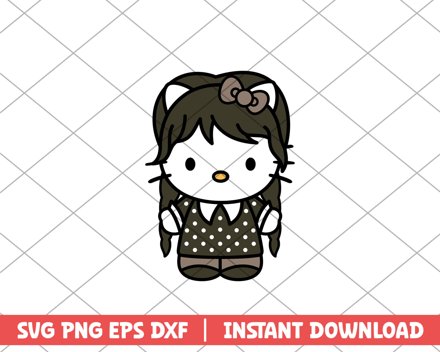 Hello Kitty black enid machine cartoon svg