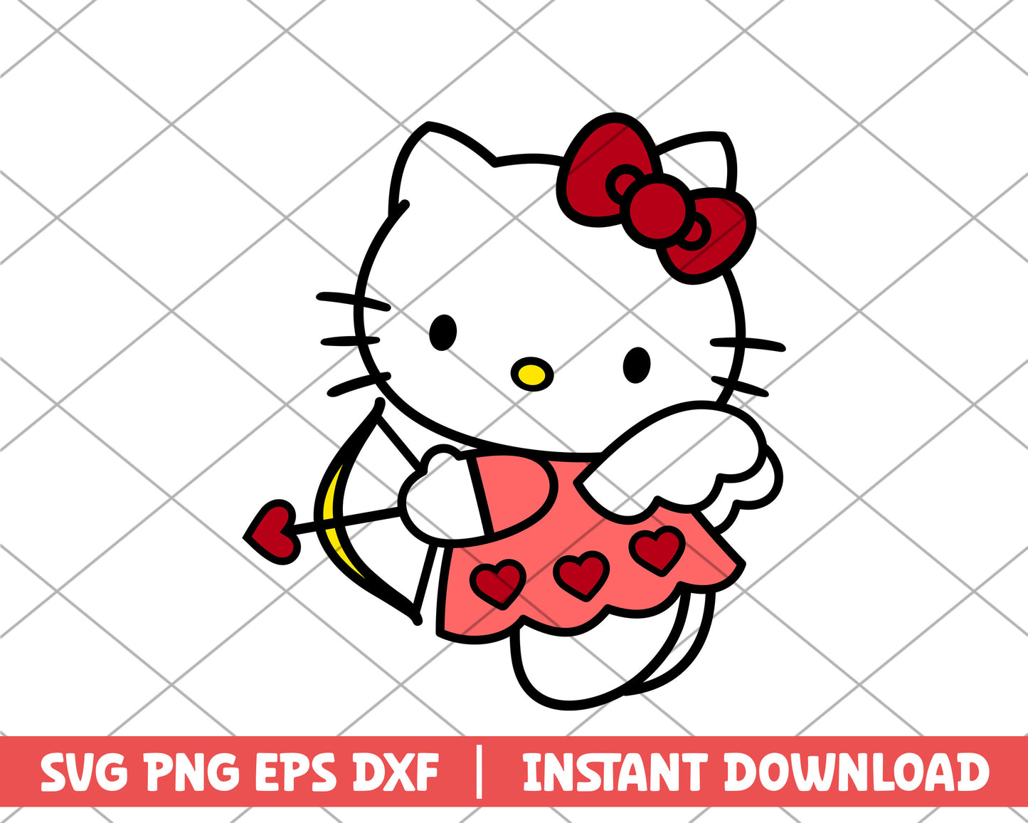Hello Kitty cupid svg