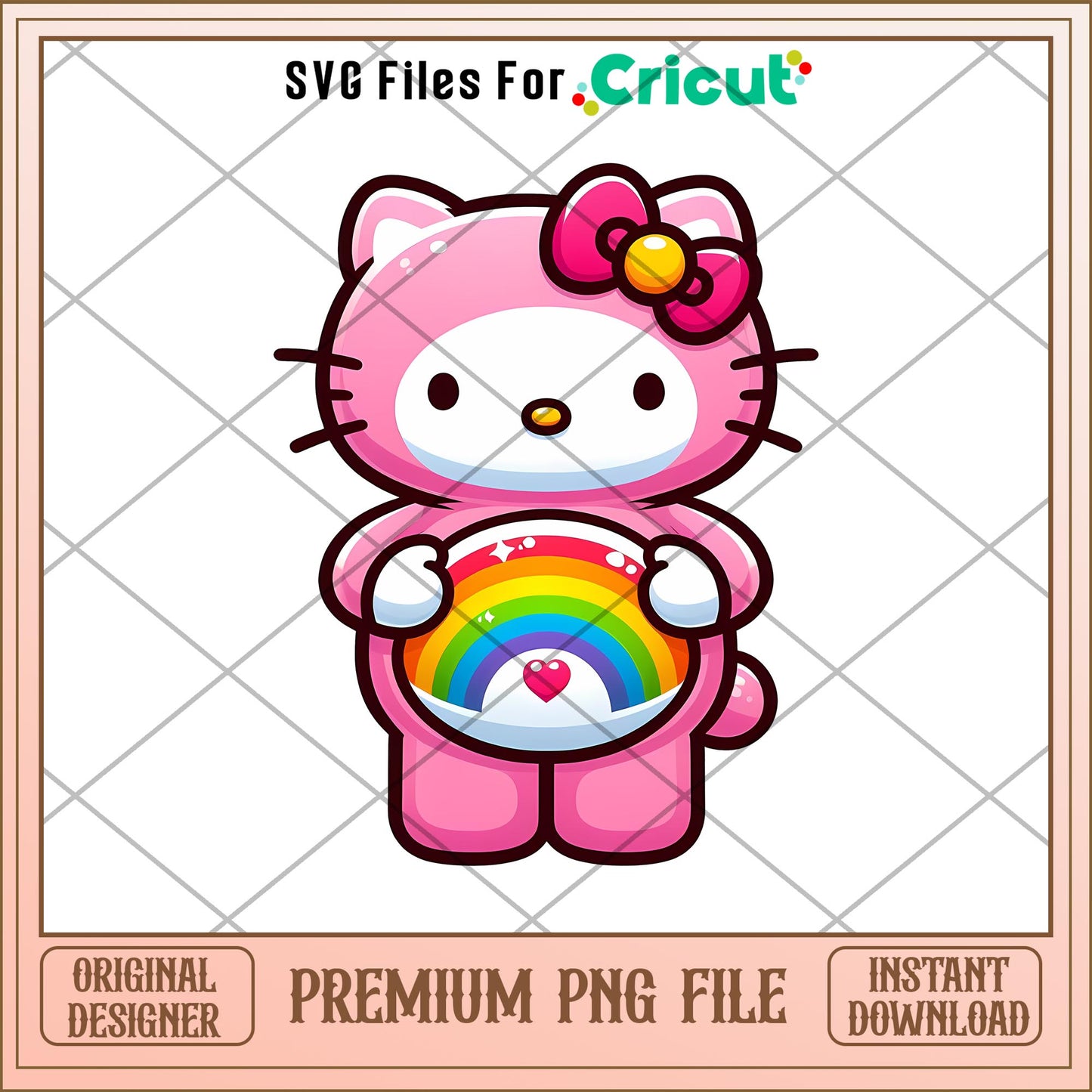 Hello Kitty girl cute pink png, quotes png, Digital Download