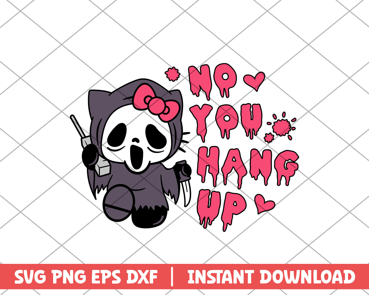 Hello Kitty no you hang up cartoon svg