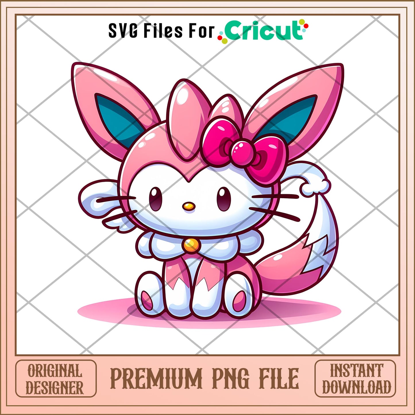 Hello Kitty sylveon png, png, pokemon png, digital dowload