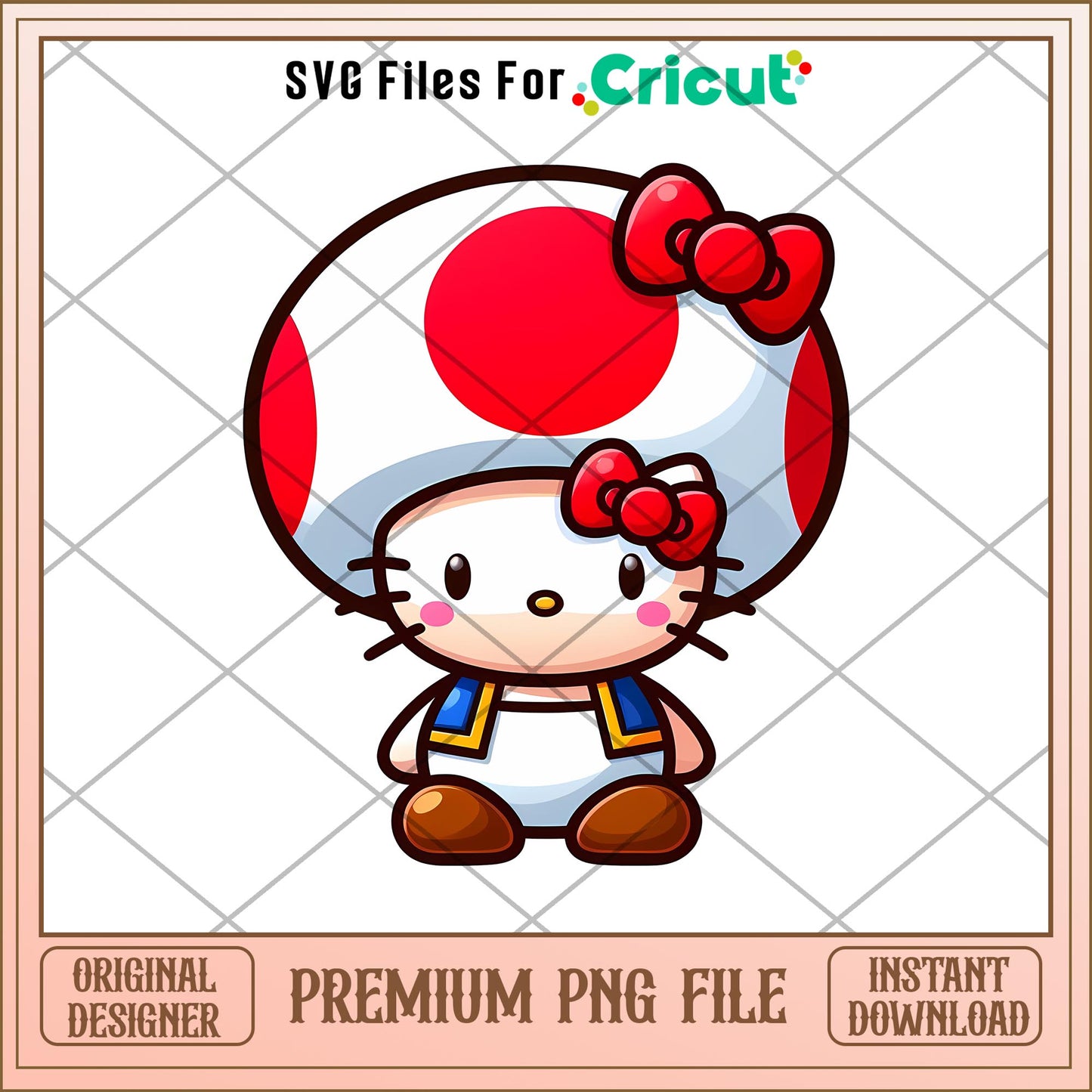 Hello Kitty toad mario png, The Super Mario Bros. Movie png, digital download