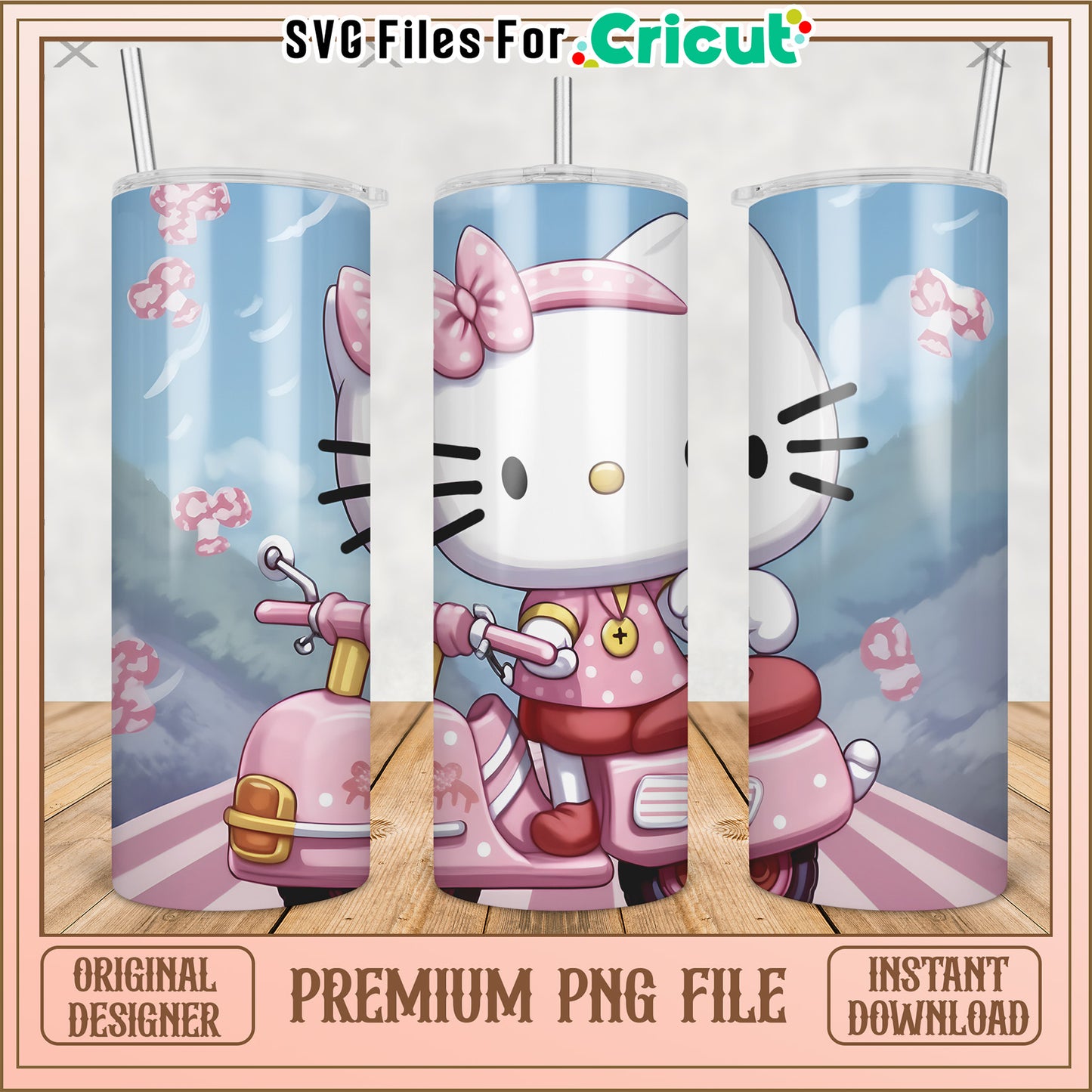 Hello kitty tumbler illustration png, cute characters png, kuromi hello kitty png