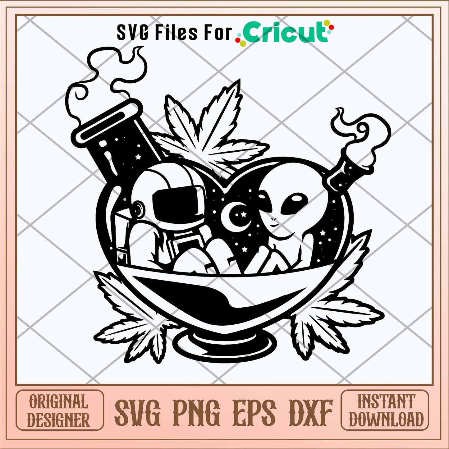 High Astronaut and Alien Svg