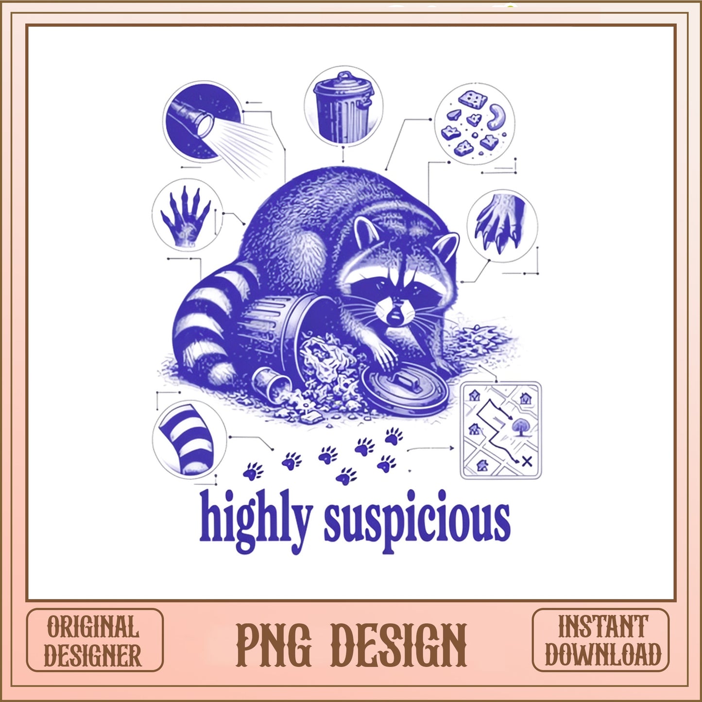 Highly Suspicious Raccoon PNG, Funny Raccoon Shirt, Raccoon PNG