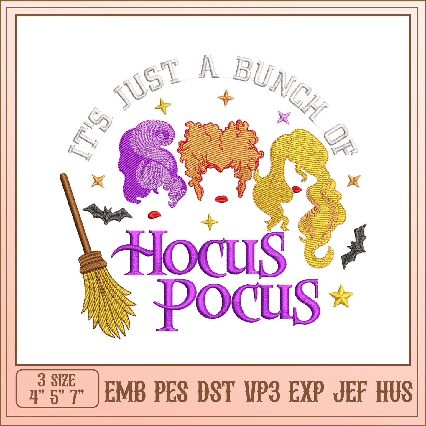 Hocus Pocus Embroidery Design