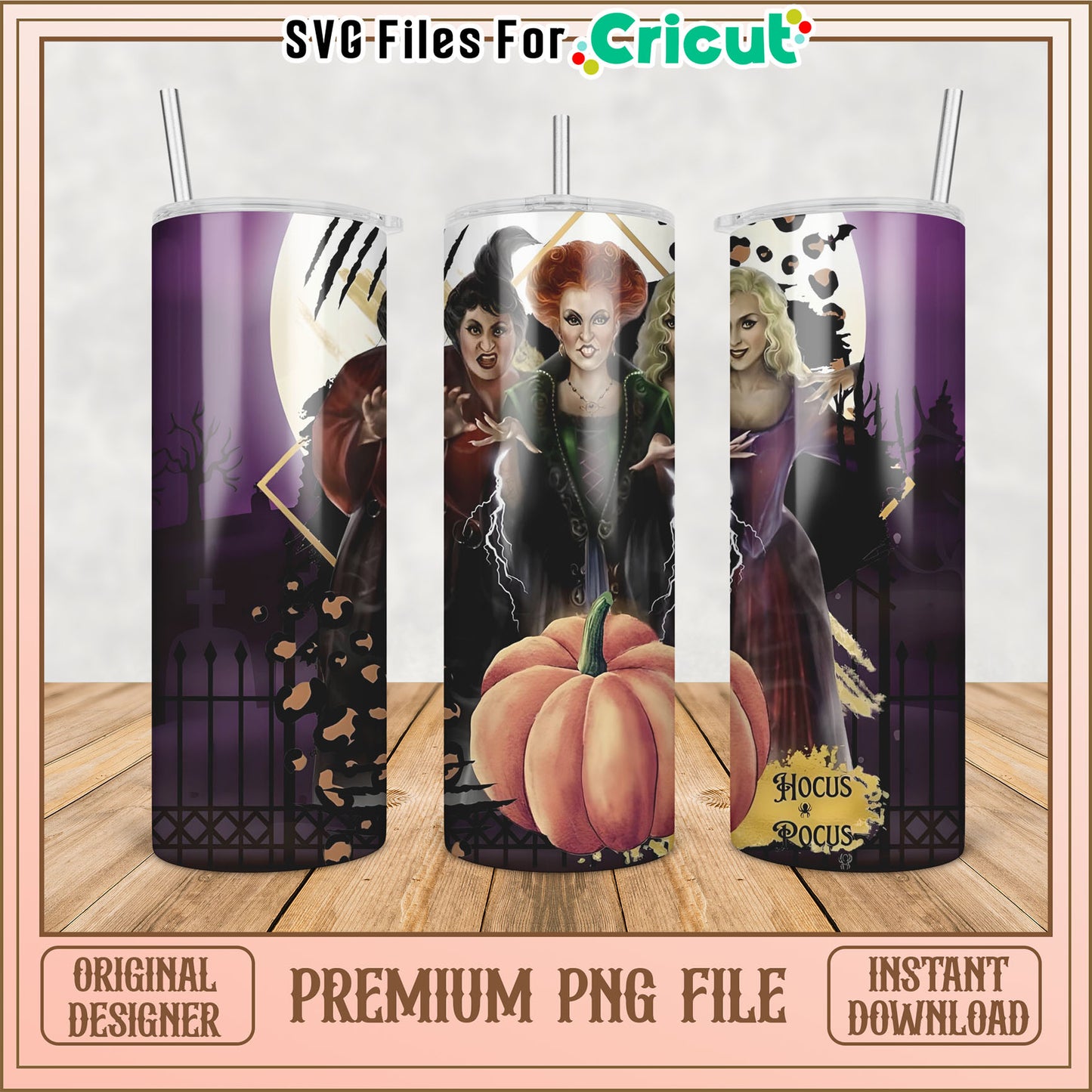 Hocus Pocus Pumpkin Tumbler PNG