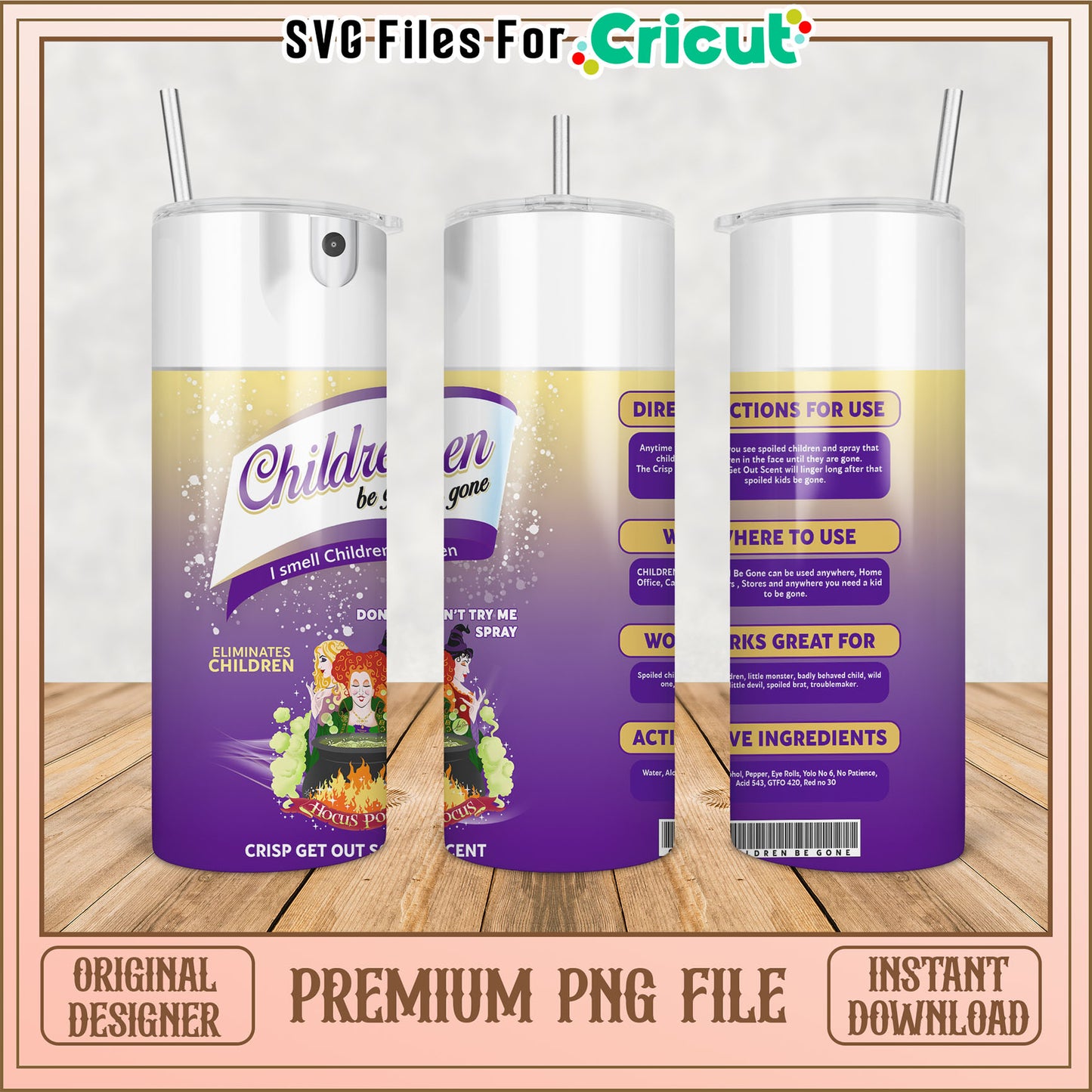 Hocus Pocus Tumbler PNG Download