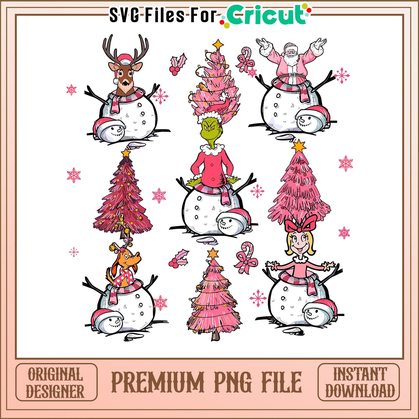 Holiday Snowman PNG Bundle, Perfect for Your Christmas Crafts