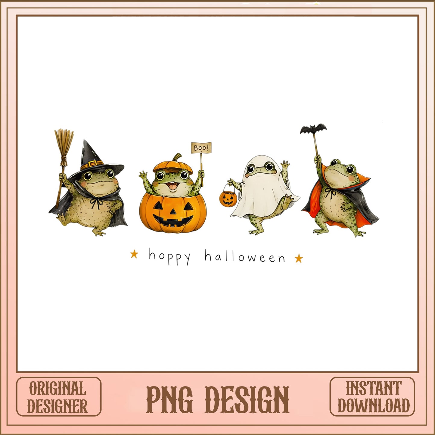 Hoppy Halloween Frog PNG, Cute Frog Halloween PNG, Frog PNG