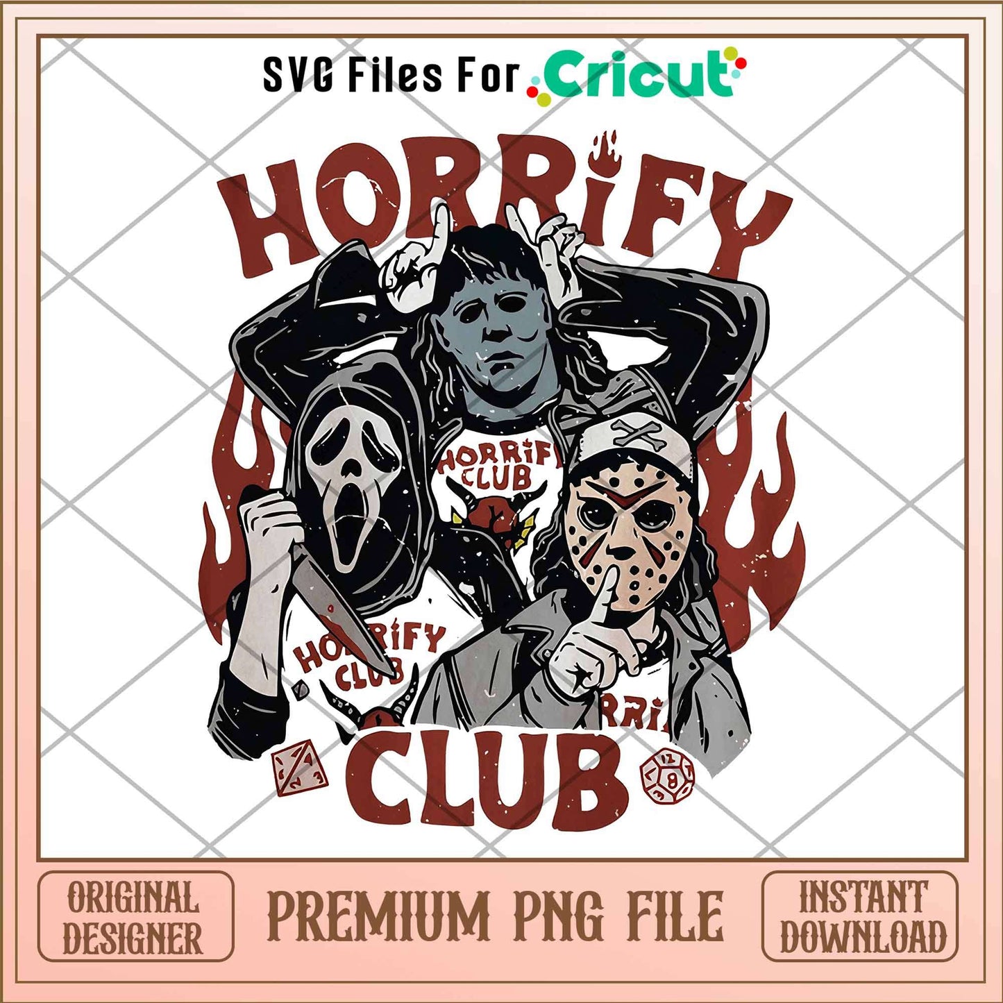 Horrify Club png, Horror Characters png, Digital Download