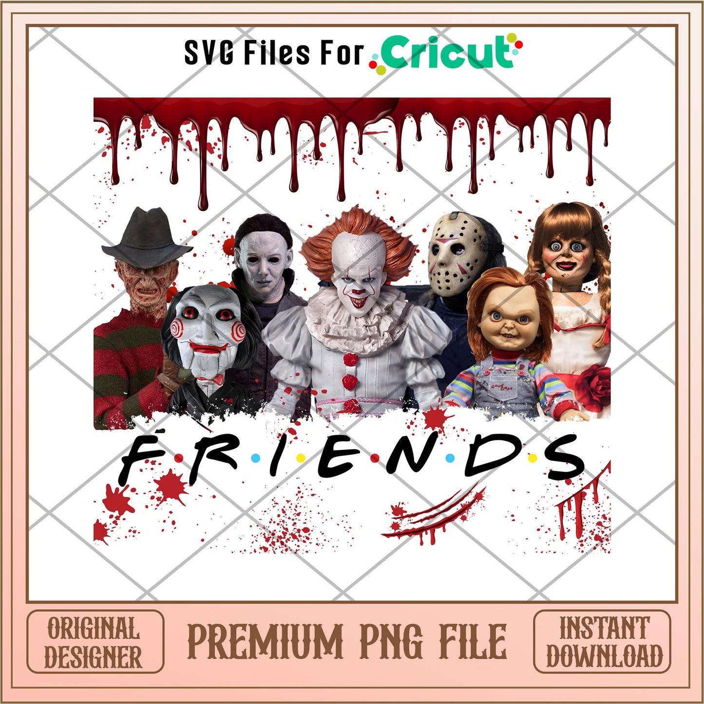 Horror Friends Characters png, Horror characters png, digital download (2)