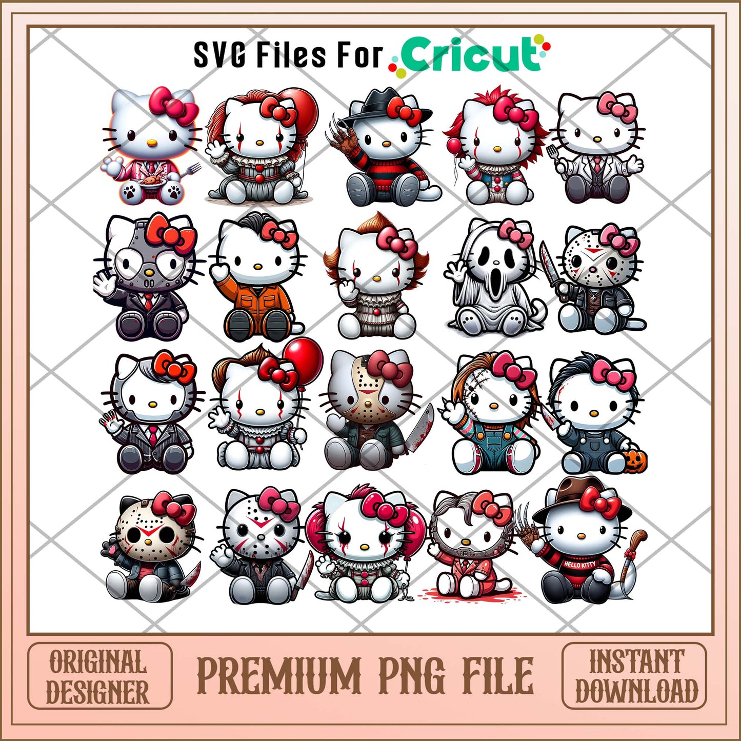Hello Kitty Horror png bundle, Hello Kitty Chibi movies bundle