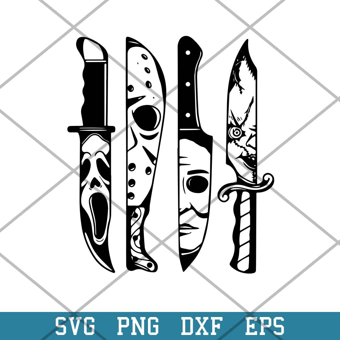 Horror Movie Characters In Knives Svg, Get In Loser We_re Going Killing Svg-Svgfilesforcricut