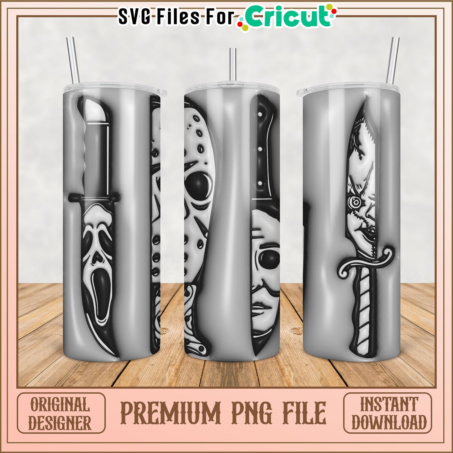 Horror Movie Tumblers PNG Sublimation Design