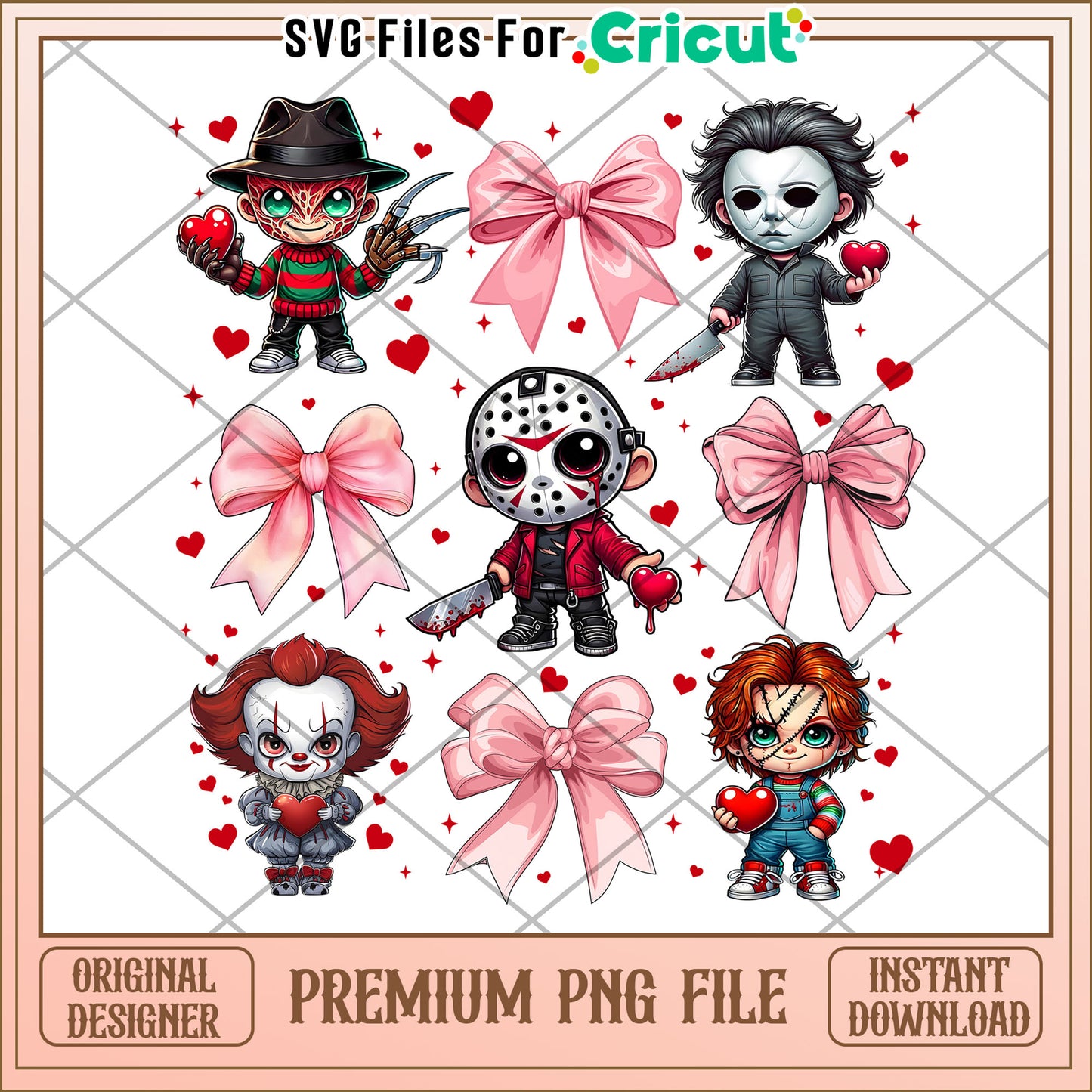 Horror Movie Valentine PNG Bundle