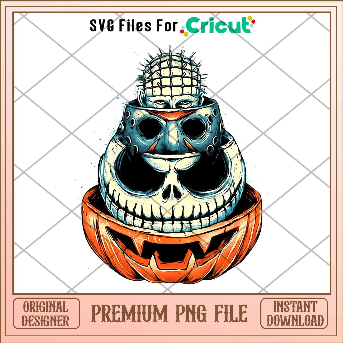 Horror Pumpkin Halloween png, Horror characters png, Digital Download
