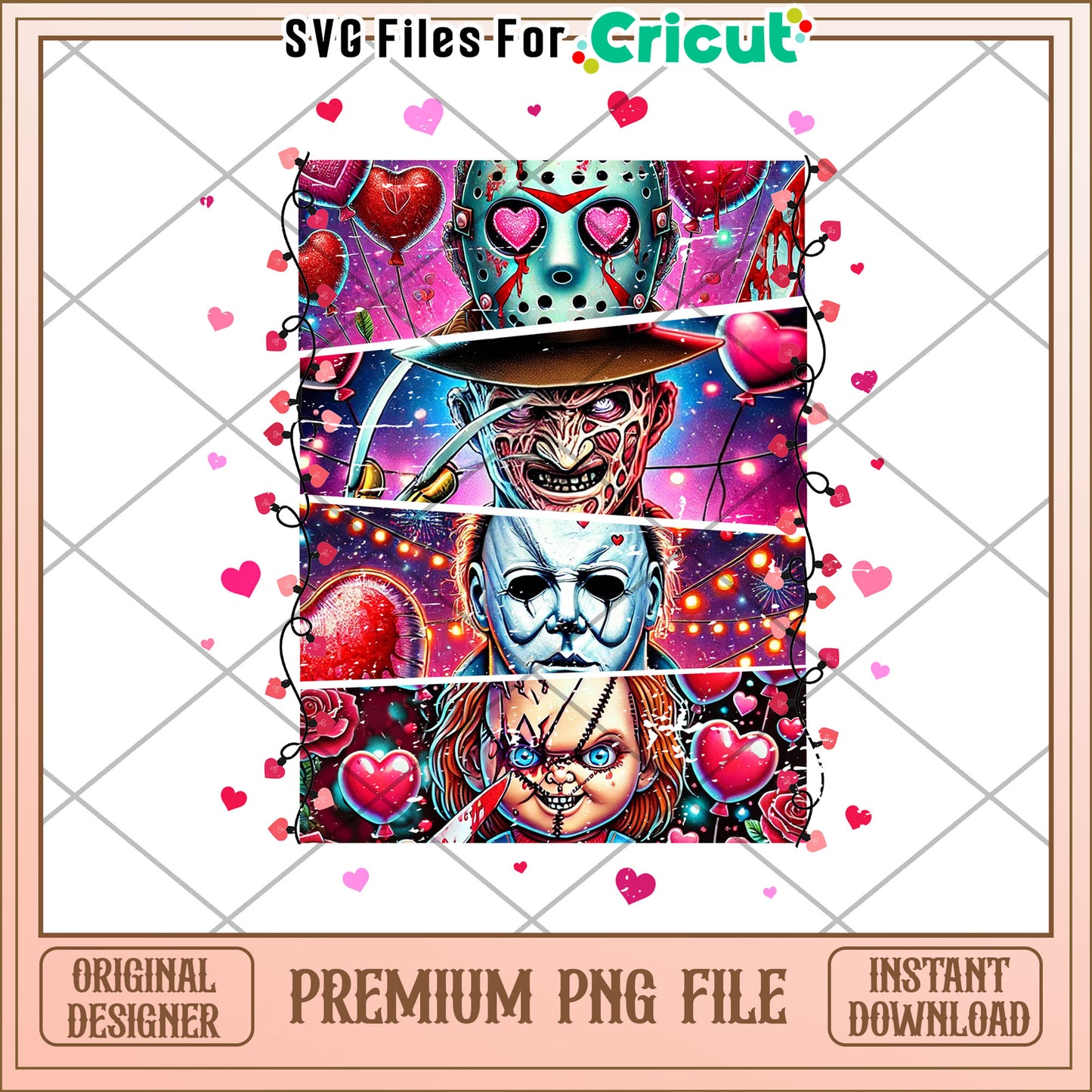 Horror Valentine PNG Cricut File
