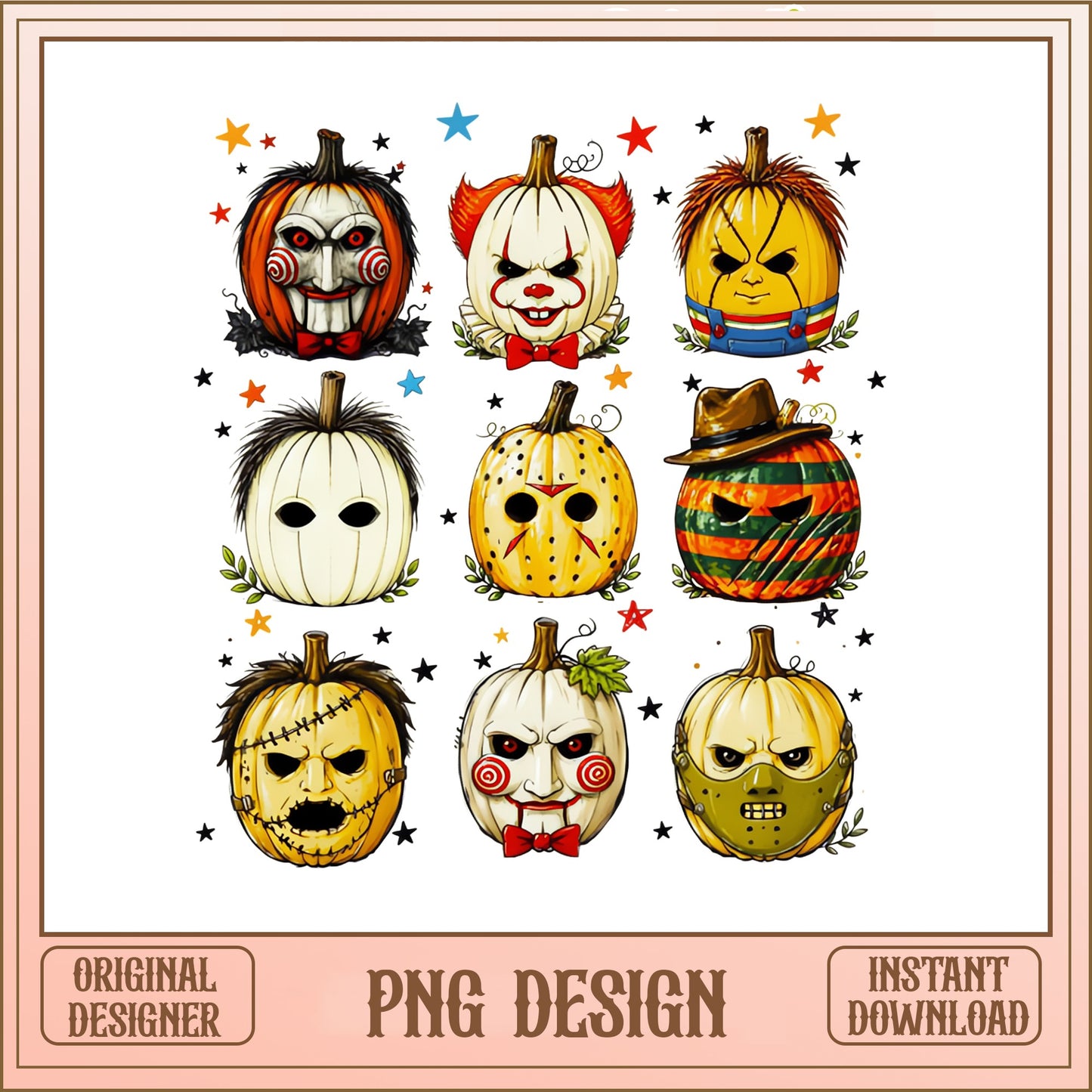 Horror Movie Characters Pumpkin PNG, Halloween Killer PNG, Scary PNG