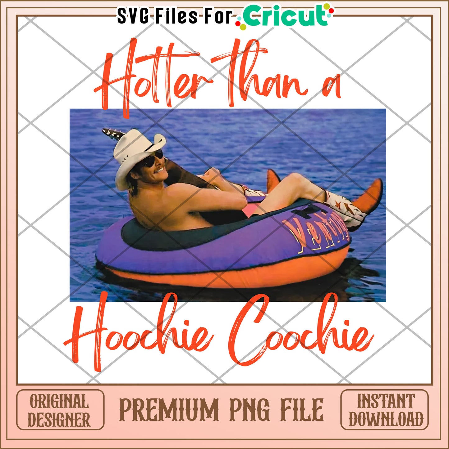 Hotter than hoochie coochie png, funny quote png, retro american png