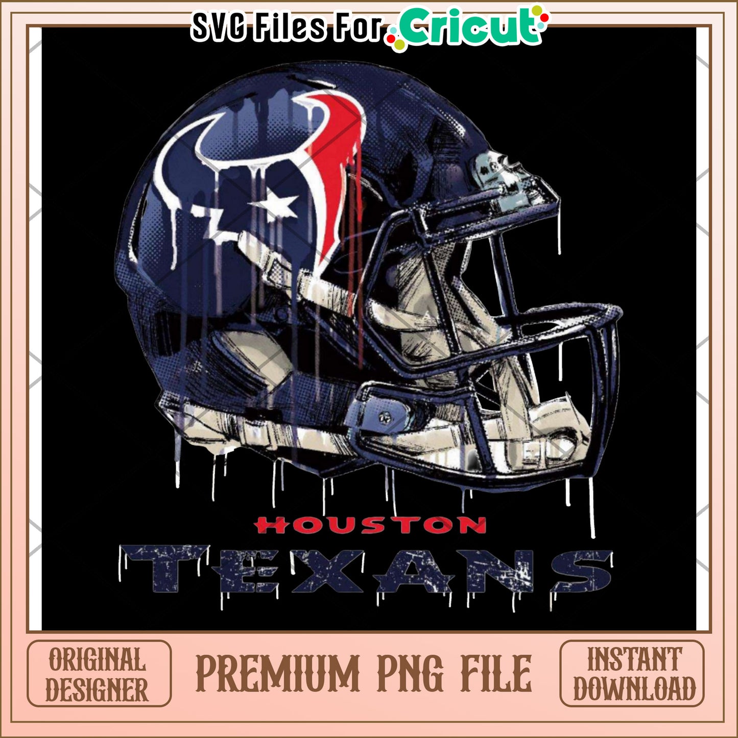 Houston Texans Football Helmet PNG for Crafting, Instant Download File