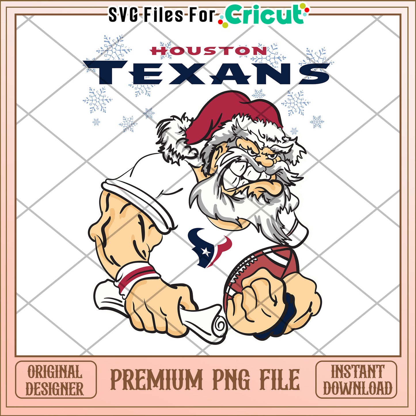 Houston Texans Santa PNG File for Download, Perfect for Crafts