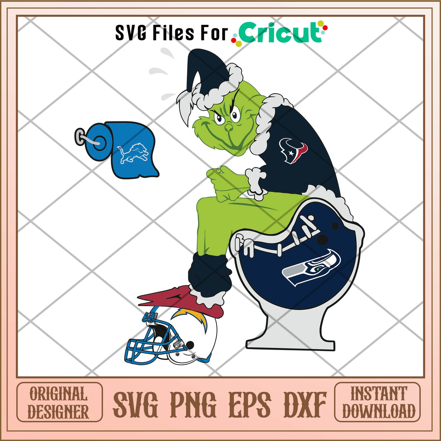 Houston Texans Grinch SVG, Football Team svg, grinch cartoon svg