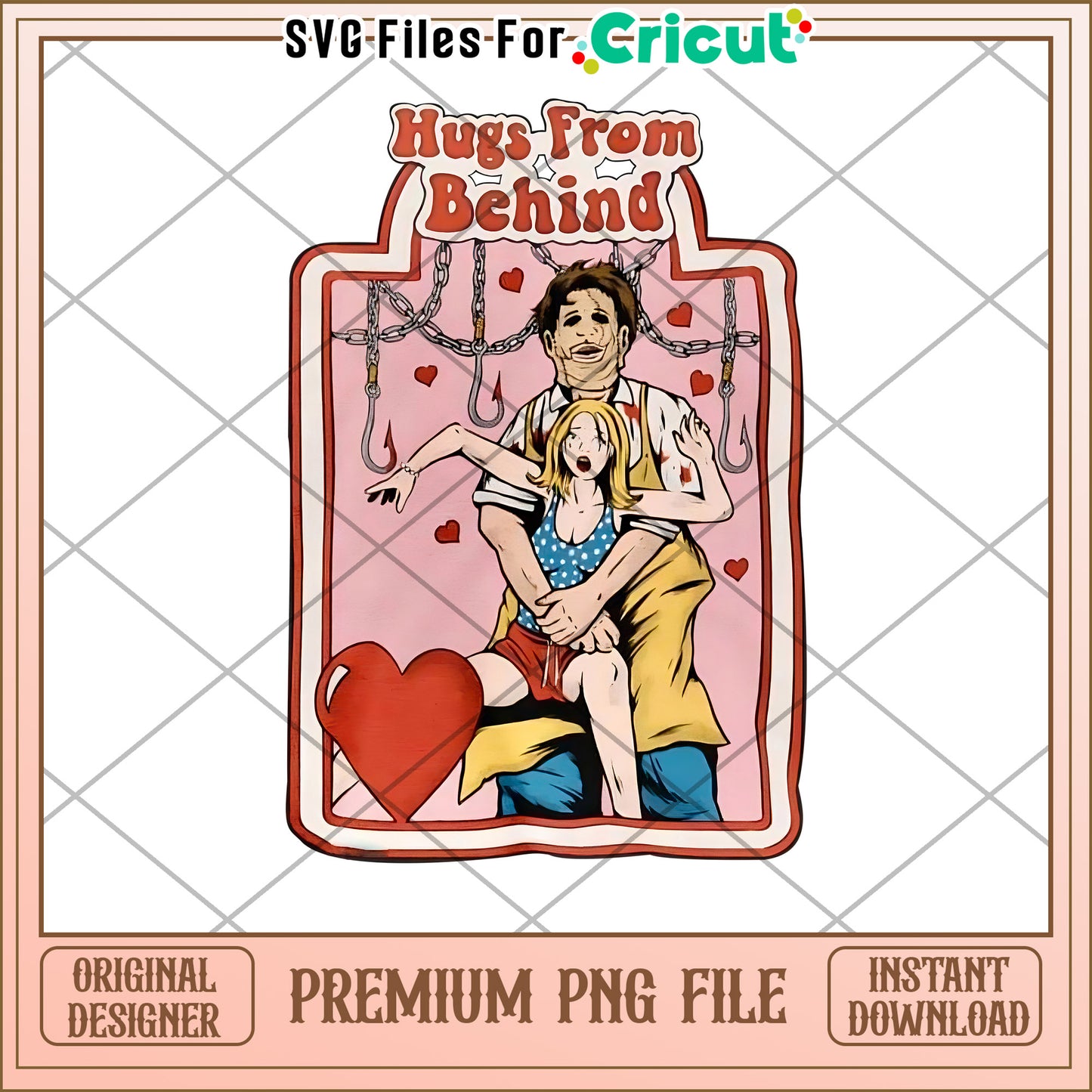 Hugs From Behind PNG Cricut File