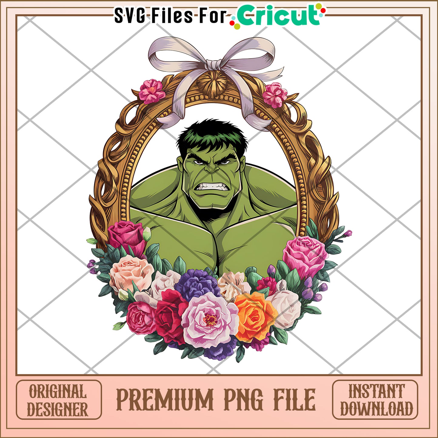 Hulk Floral Frame PNG Design, Perfect for Crafts and Projects