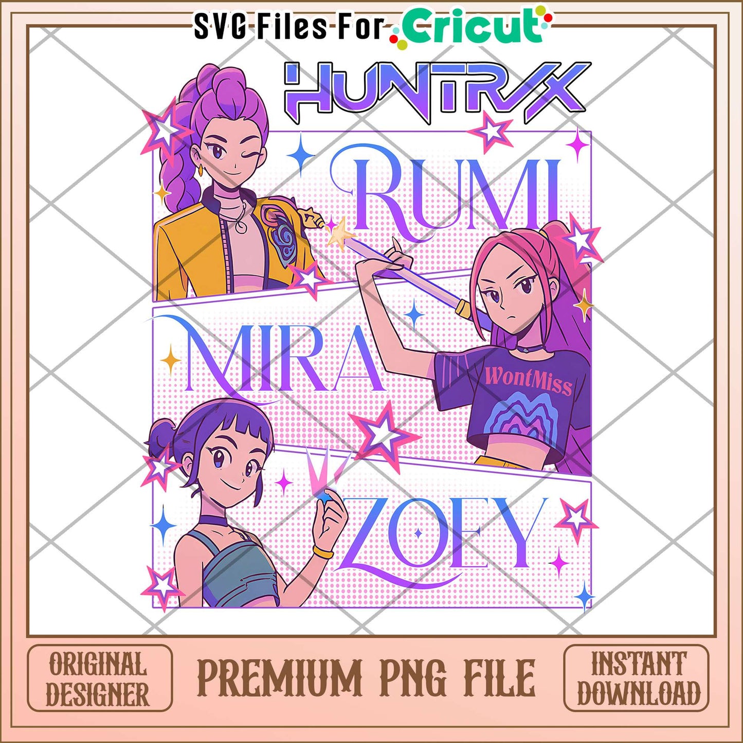 Huntrix band members png, kpop demon hunter png, demon idol png