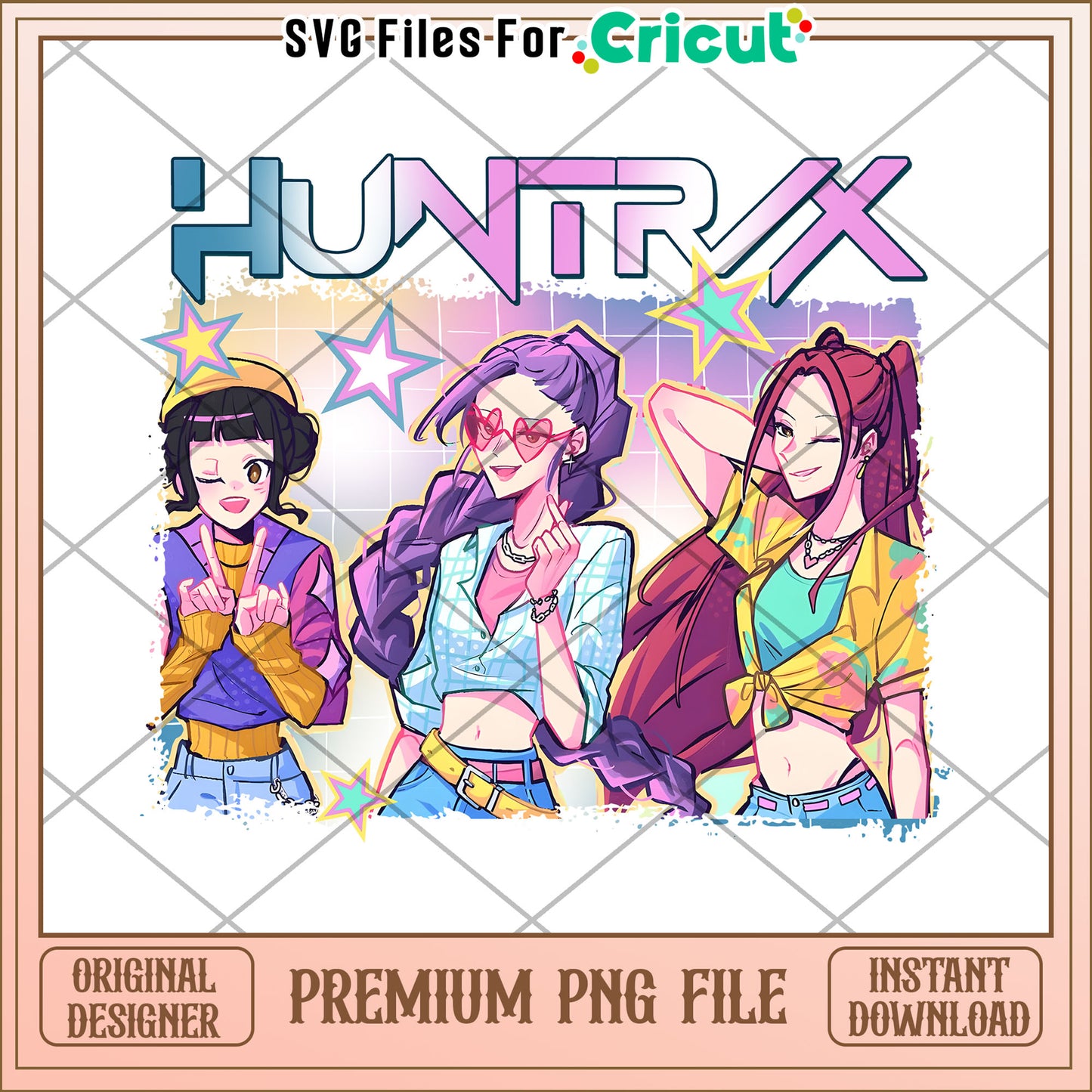 Huntrix cute girls png, demon hunters png, huntrix png