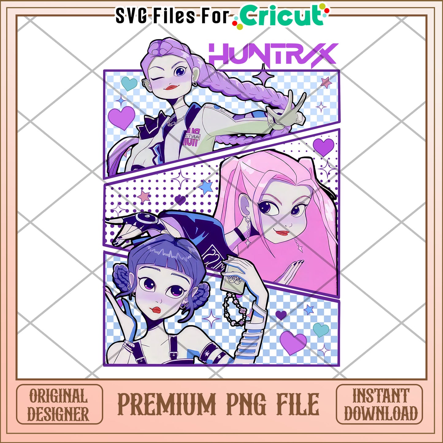 Huntrix cute girls png, manhwa png, saja and huntrix png