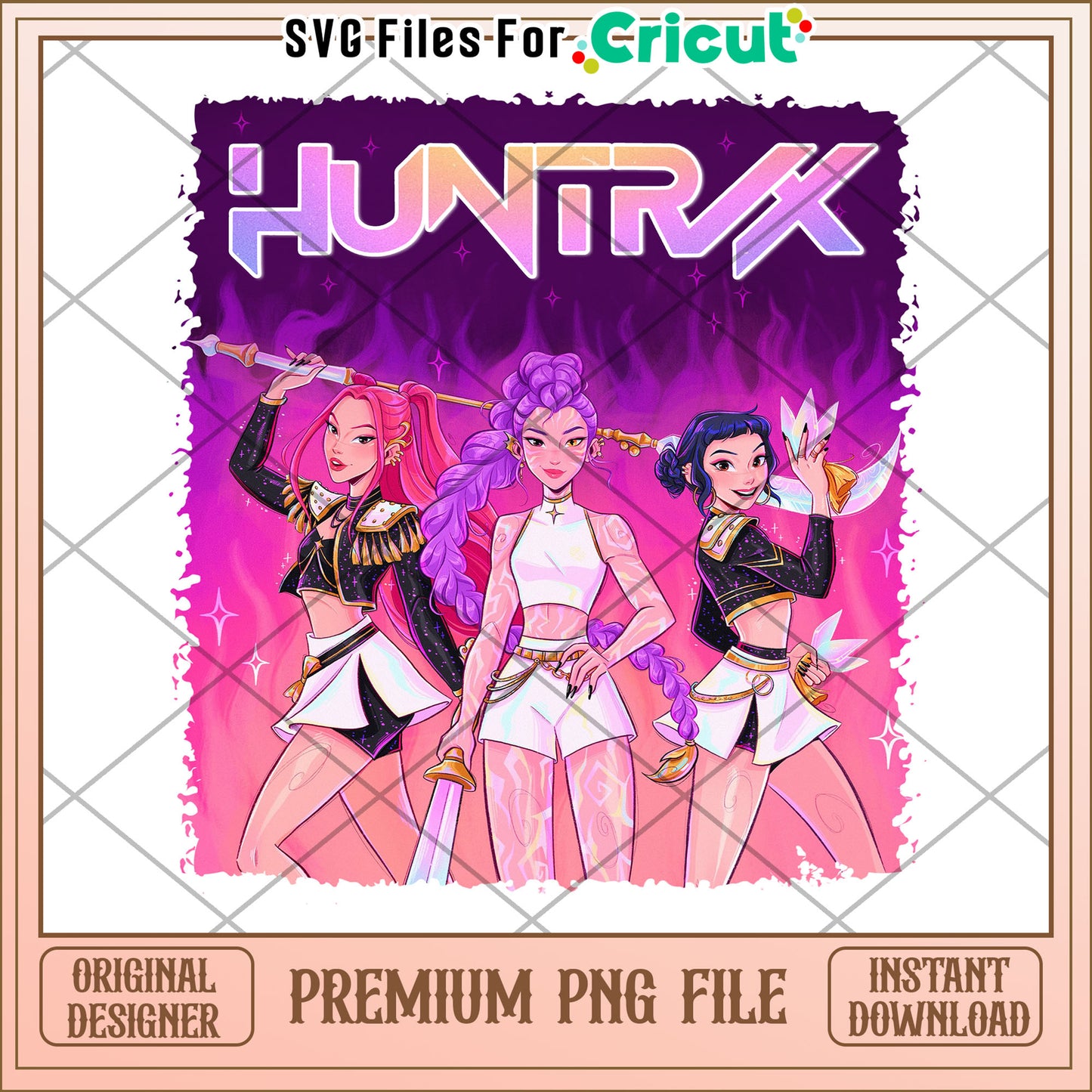 Huntrix design png, kpop songs png, netflix cartoon png