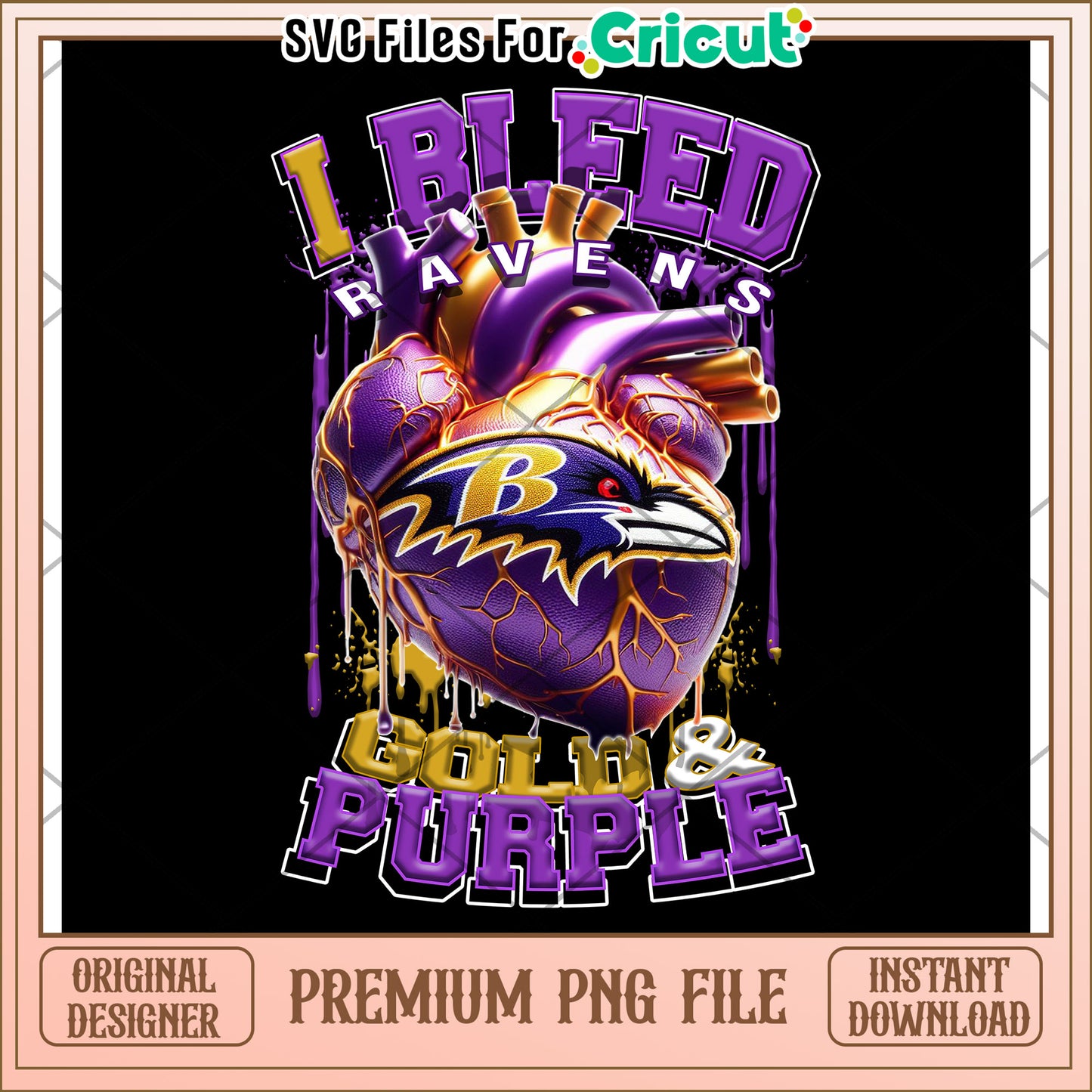 I Bleed Ravens Graphic Design, Perfect for Cricut Projects