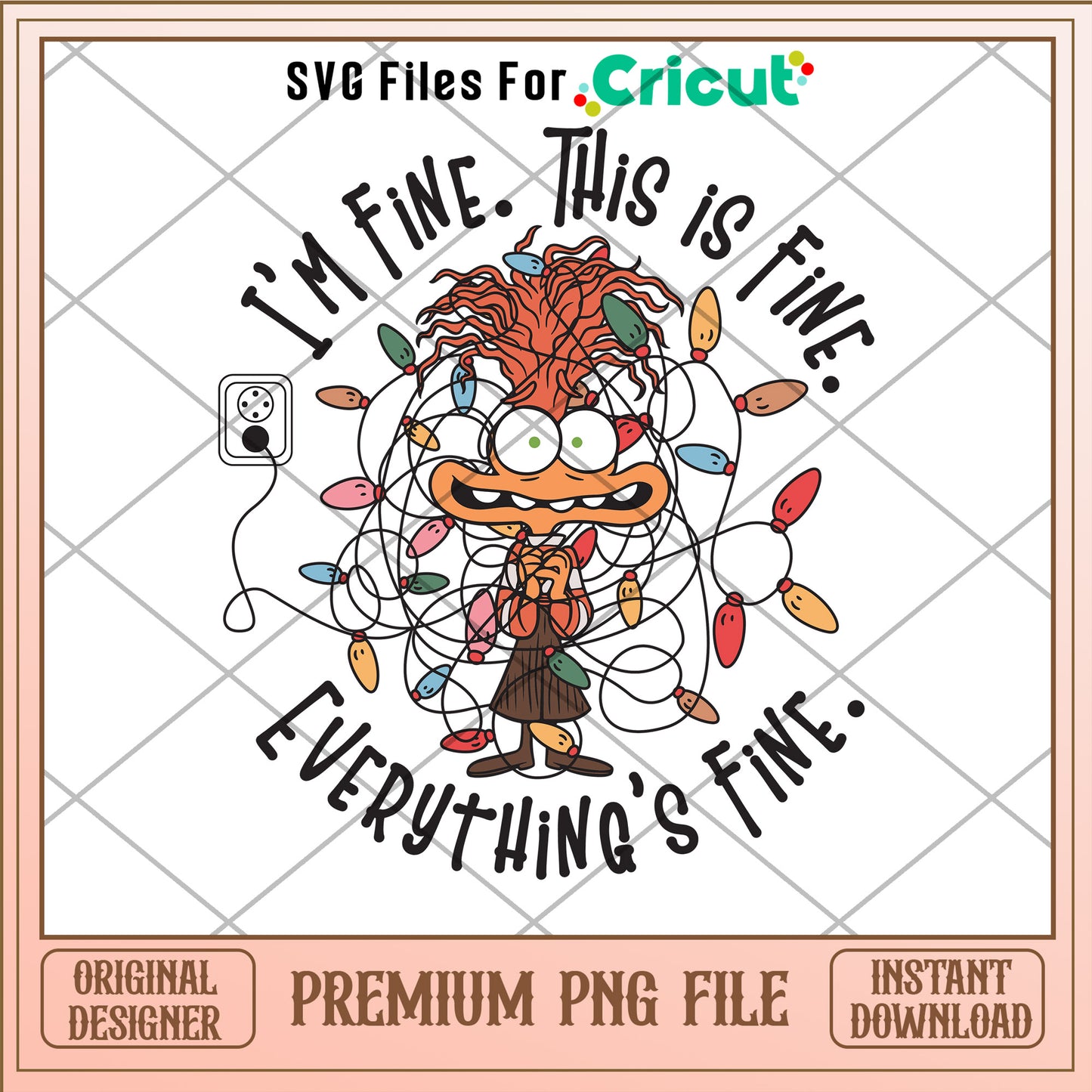 I'm fine this is fine png, inside out png, christmas png
