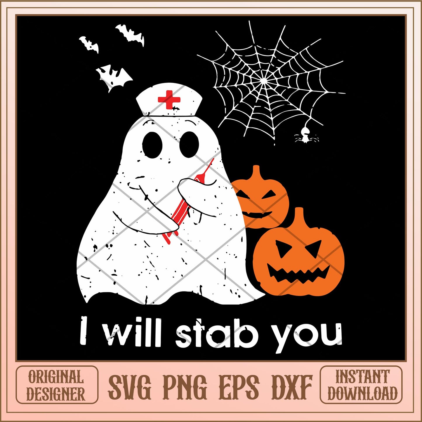I will stab you Ghost Nurse svg, halloween characters svg, digital download