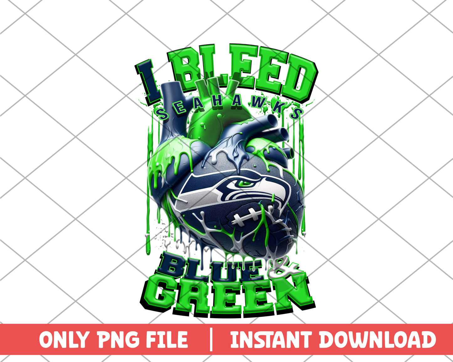 I bleed seahawks blue & green png, Seattle Seahawks png