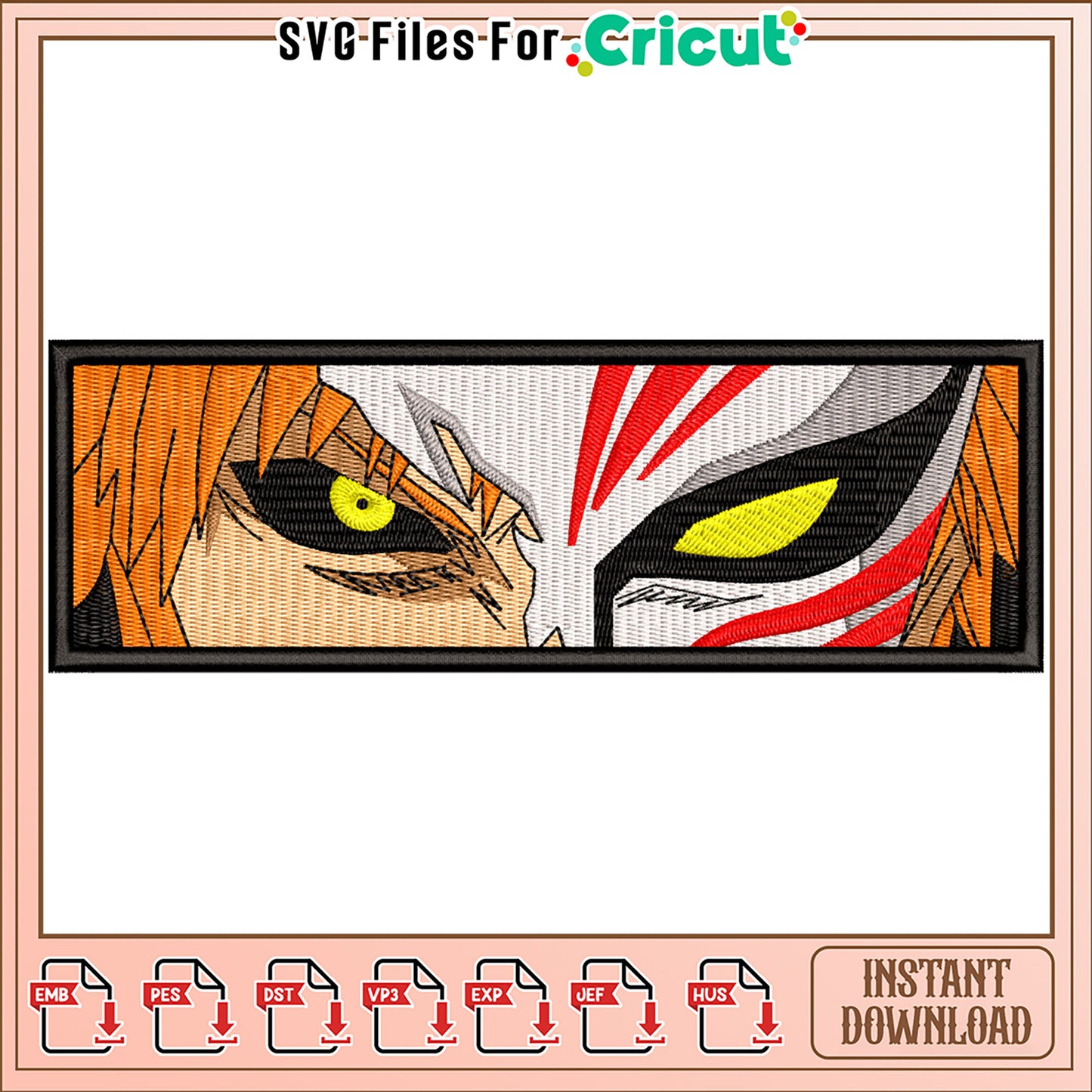Ichigo Kurosaki Embroidery Design Instant Download