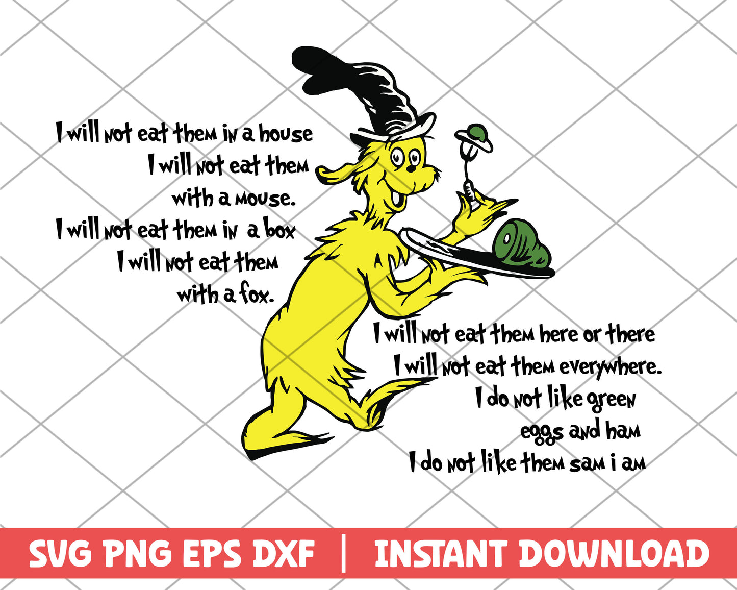 I don't like green eggs and ham svg