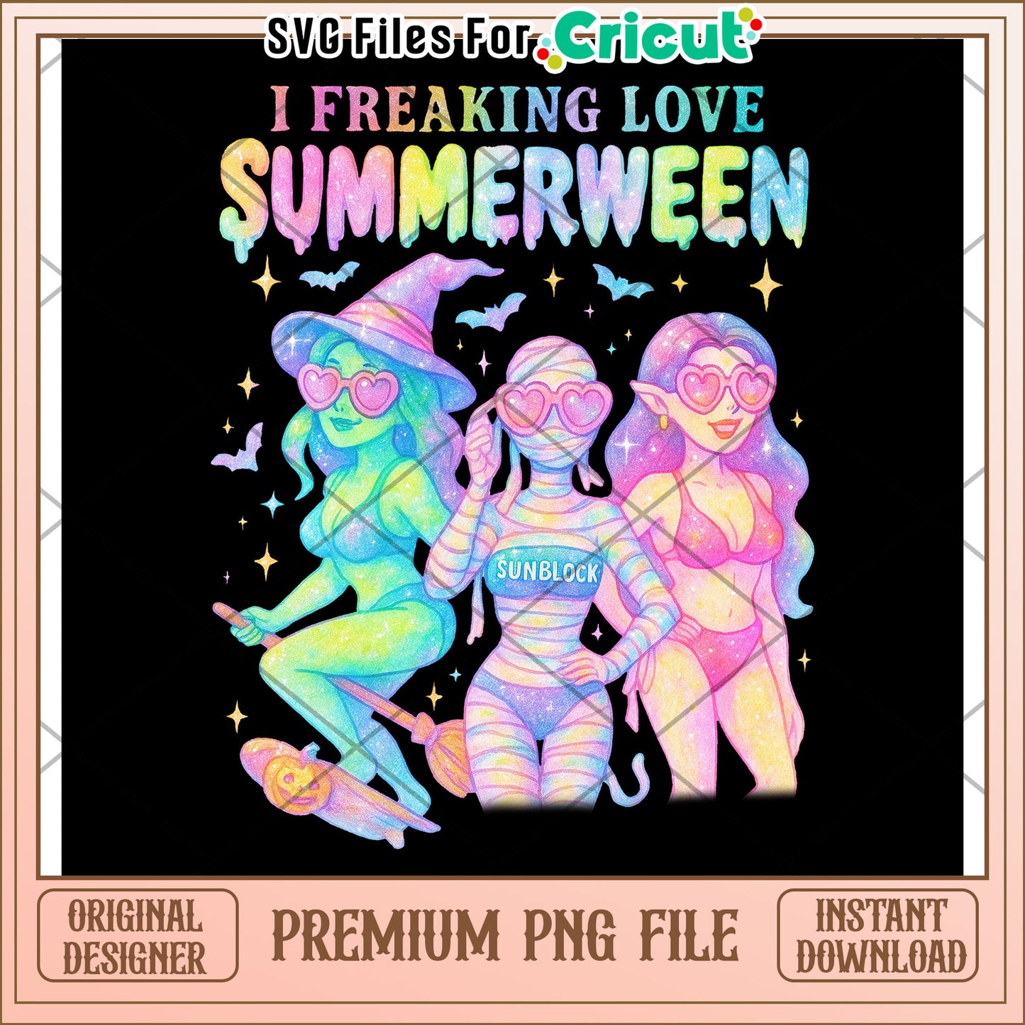 I freaking love summerween neon png, halloween costumes png, halloween toys png