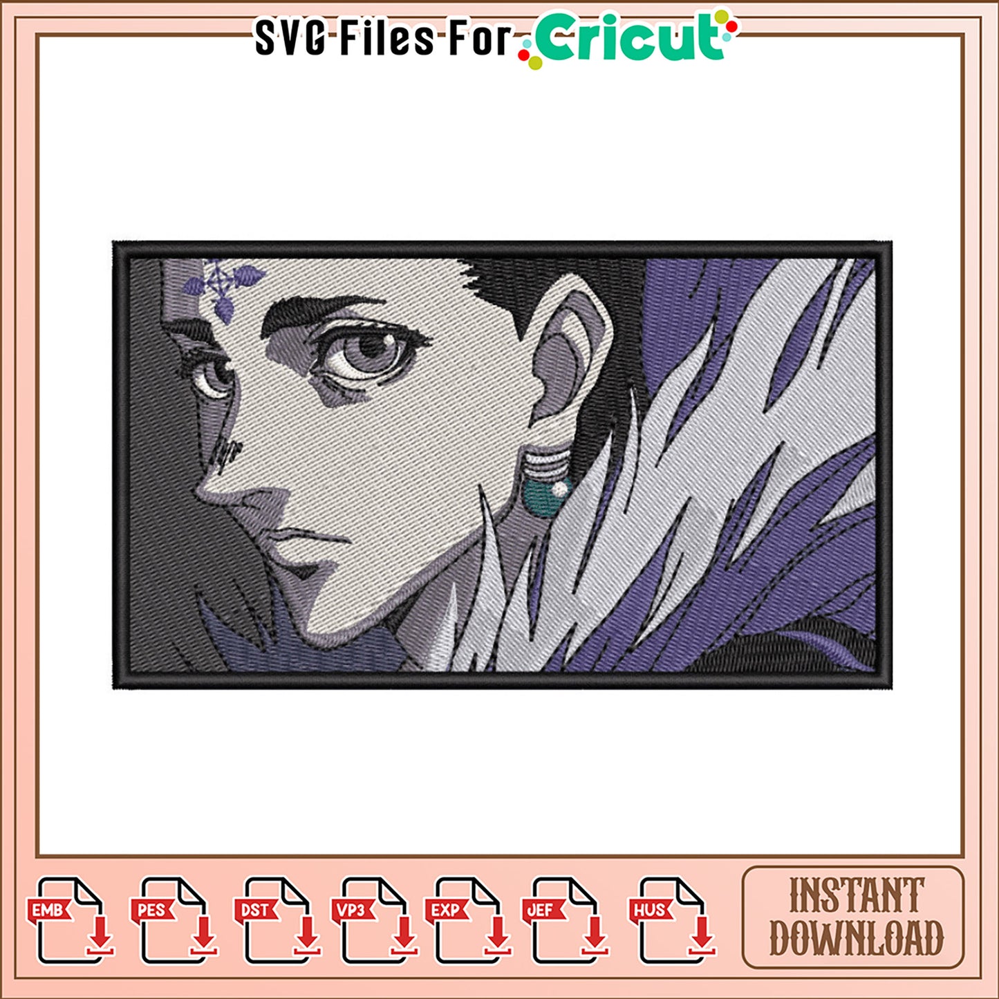 Illumi Zoldyck Embroidery Design Instant Download