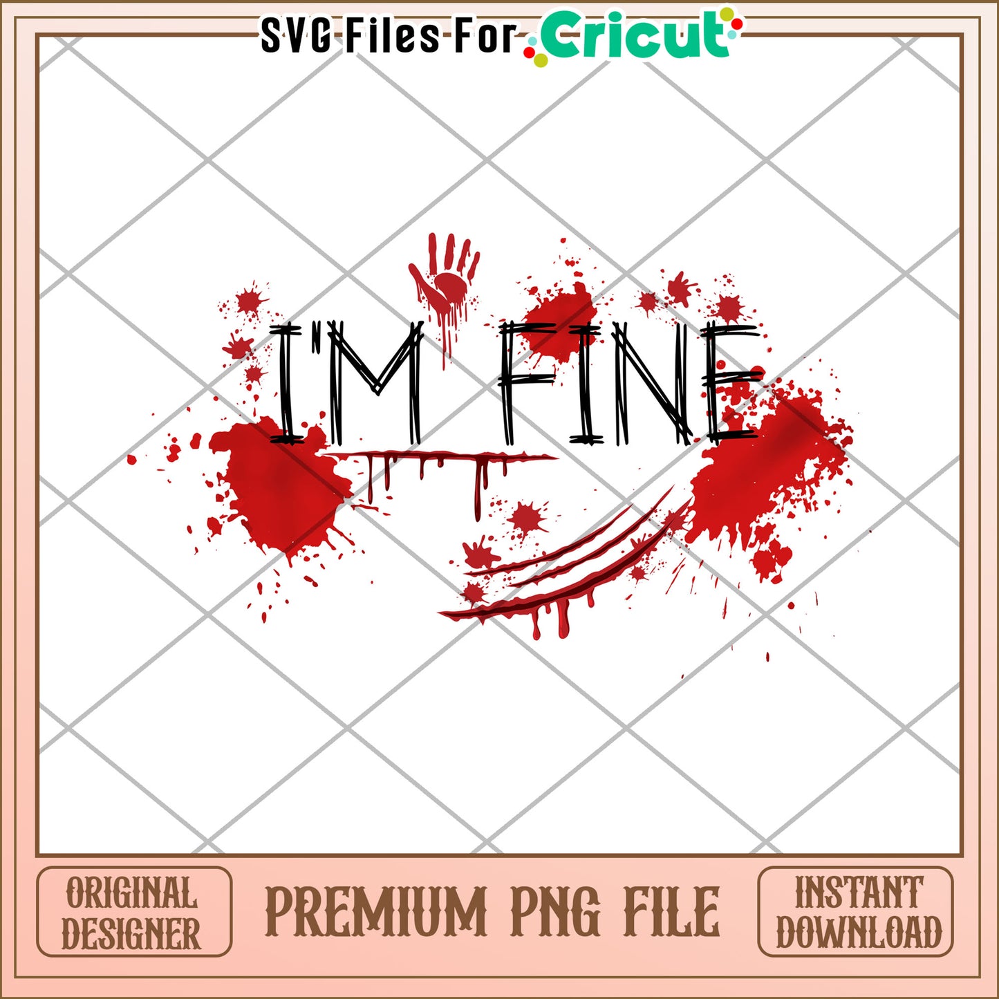 Im fine png, halloween design png, horror halloween png