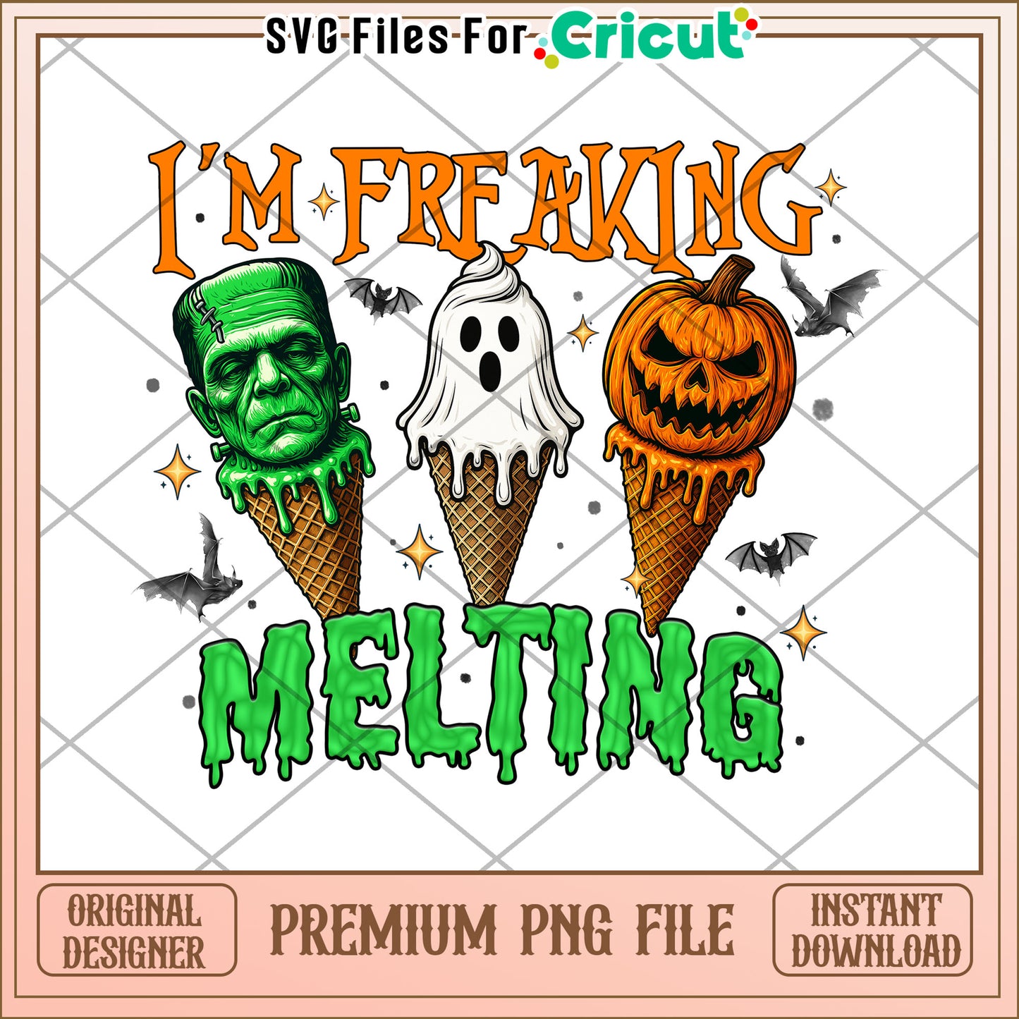 Im freaking melting halloween png, halloween design png, horror halloween png