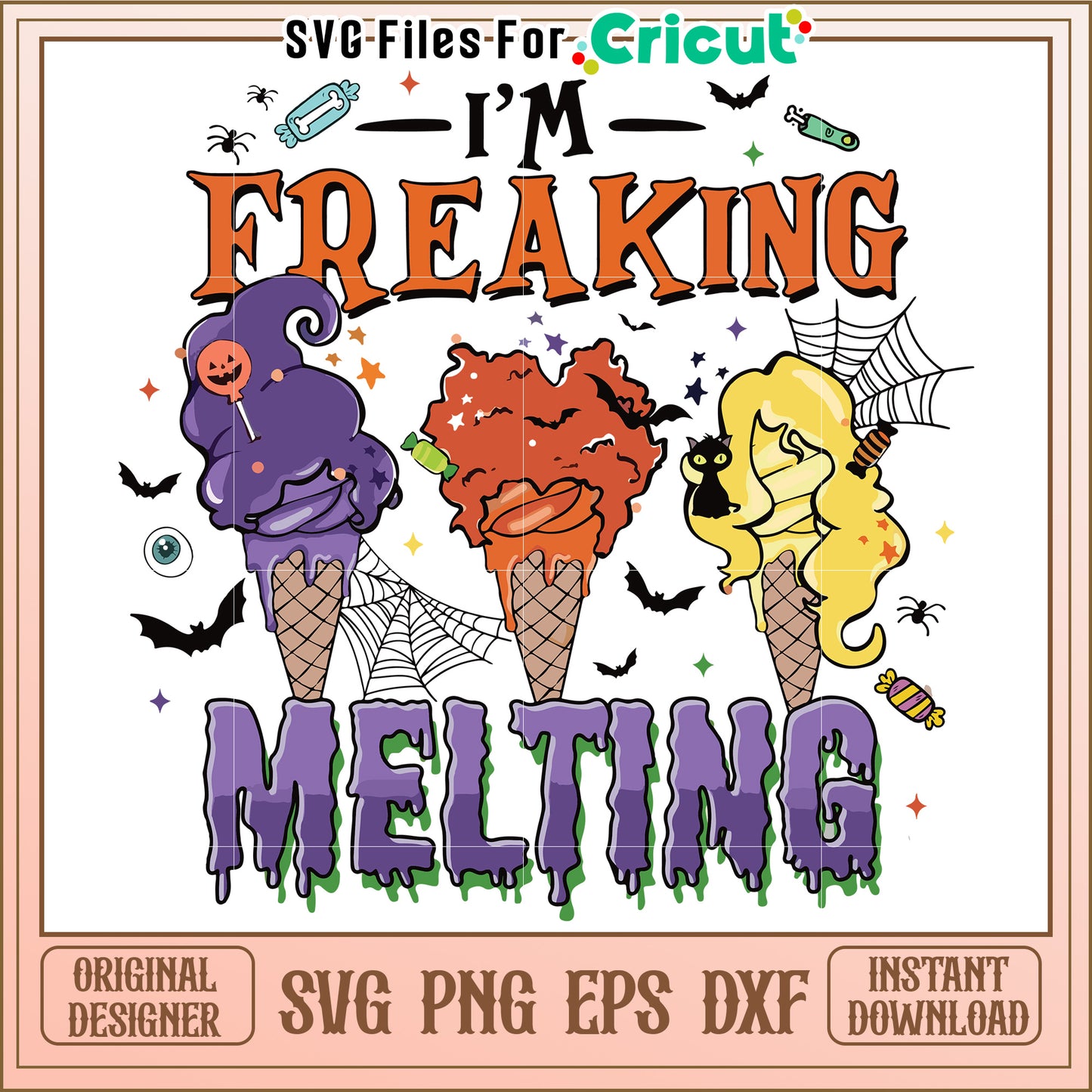 Im freaking melting svg, halloween cartoons svg, halloween svg