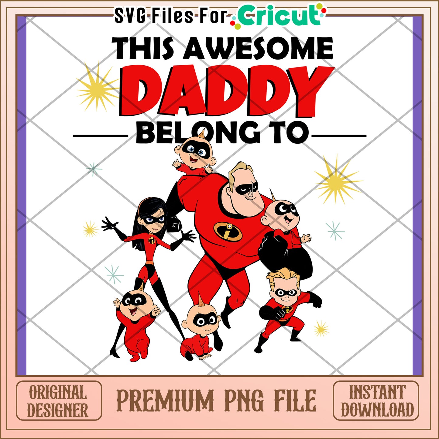 Incredibles Family PNG Daddy Design
