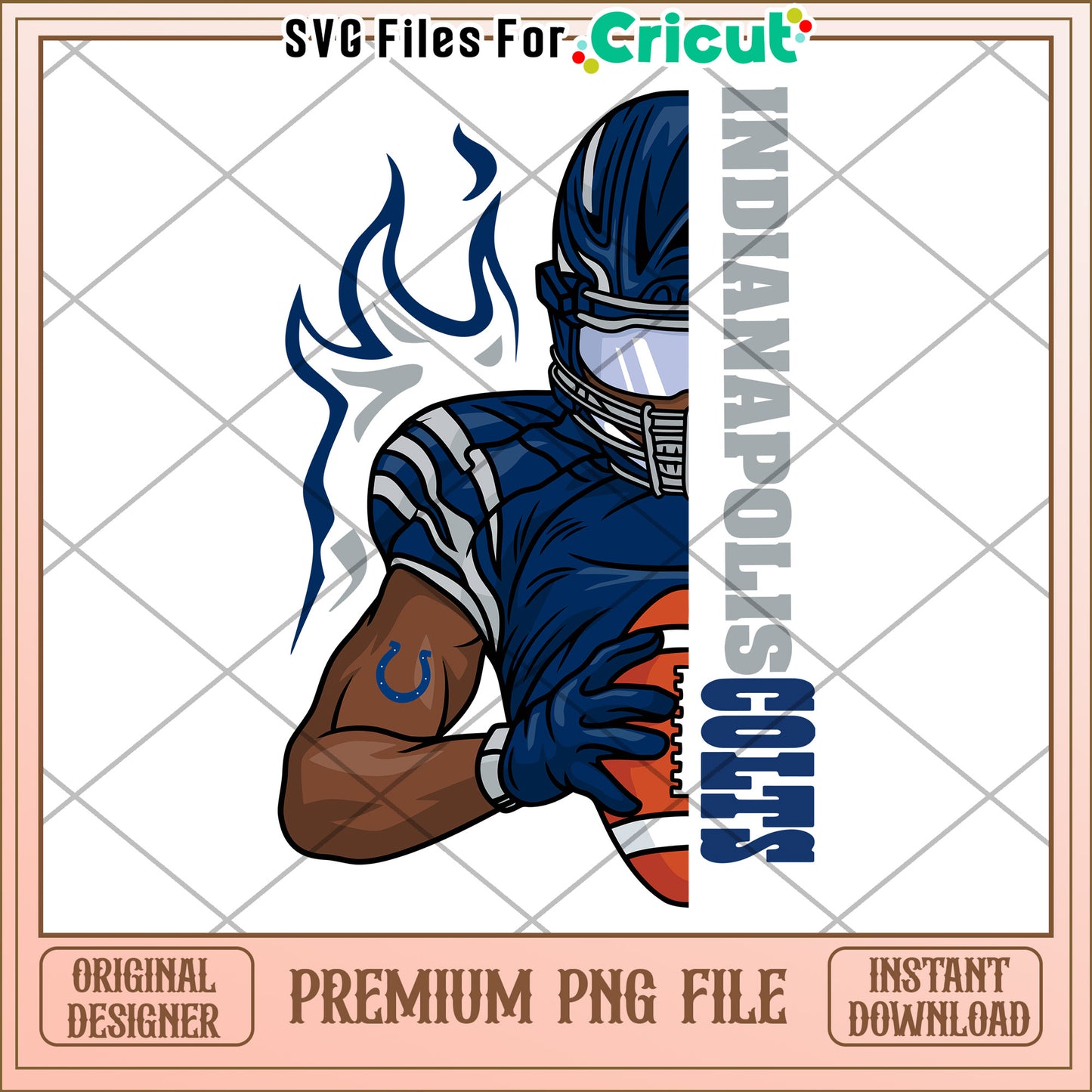 Indianapolis Colts Football PNG Design for Cricut, Instant Download