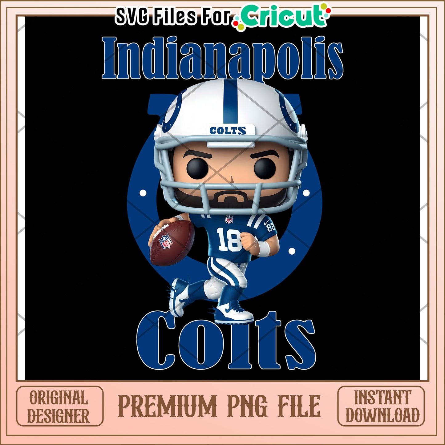 Indianapolis Colts football art for Cricut users, premium PNG download